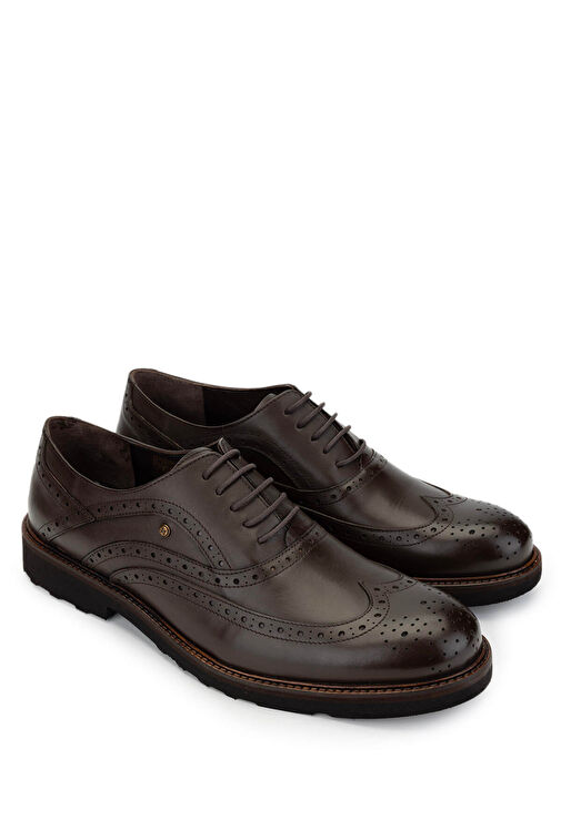 Tamer Tanca Erkek Hakiki Deri Kahverengi Klasik Ayakkabı - Görsel 3