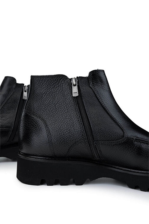 Tamer Tanca Erkek Hakiki Deri Siyah Klasik Bot - Görsel 5