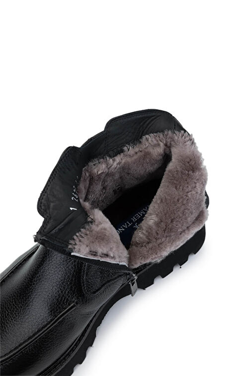 Tamer Tanca Erkek Hakiki Deri Siyah Klasik Bot - Görsel 6