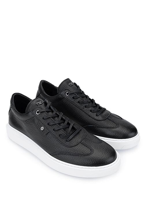 Tamer Tanca Erkek Hakiki Deri Siyah Floter Sneakers & Spor Ayakkabı - Görsel 3