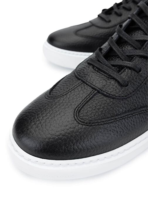 Tamer Tanca Erkek Hakiki Deri Siyah Floter Sneakers & Spor Ayakkabı - Görsel 4