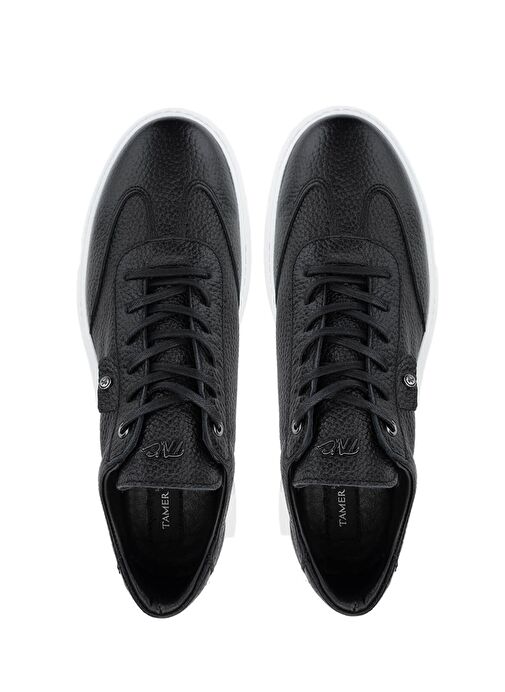 Tamer Tanca Erkek Hakiki Deri Siyah Floter Sneakers & Spor Ayakkabı - Görsel 6