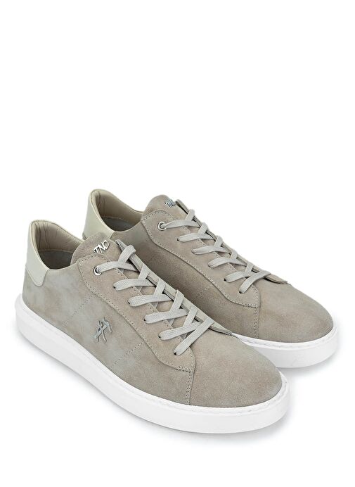 Tamer Tanca Erkek Hakiki Deri Bej Süet Sneakers & Spor Ayakkabı - Görsel 3