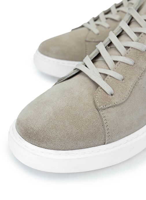 Tamer Tanca Erkek Hakiki Deri Bej Süet Sneakers & Spor Ayakkabı - Görsel 4