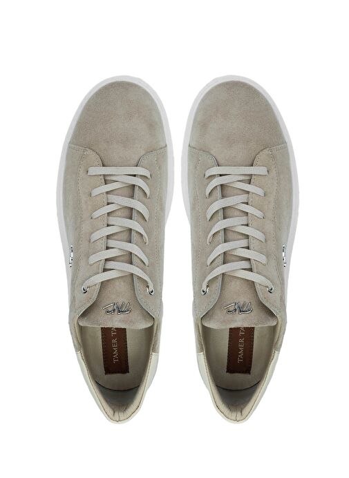 Tamer Tanca Erkek Hakiki Deri Bej Süet Sneakers & Spor Ayakkabı - Görsel 6