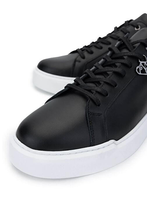 Tamer Tanca Erkek Hakiki Deri Siyah Deri Sneakers & Spor Ayakkabı - Görsel 4