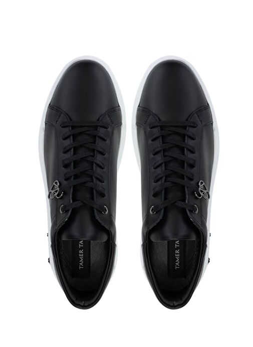 Tamer Tanca Erkek Hakiki Deri Siyah Deri Sneakers & Spor Ayakkabı - Görsel 6
