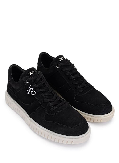 Tamer Tanca Erkek Hakiki Deri Siyah Süet Sneakers & Spor Ayakkabı - Görsel 3