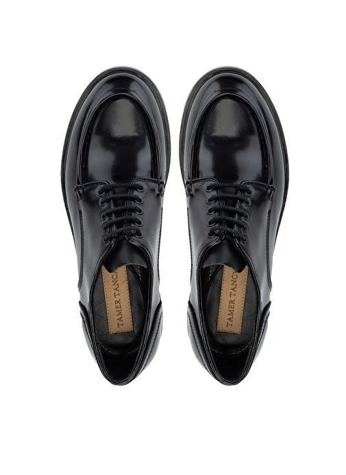 Tamer Tanca Erkek Hakiki Deri Siyah Açma Casual Ayakkabı - Görsel 6