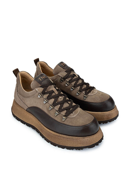 Tamer Tanca Erkek Hakiki Deri Bej Süet Sneakers & Spor Ayakkabı - Görsel 3