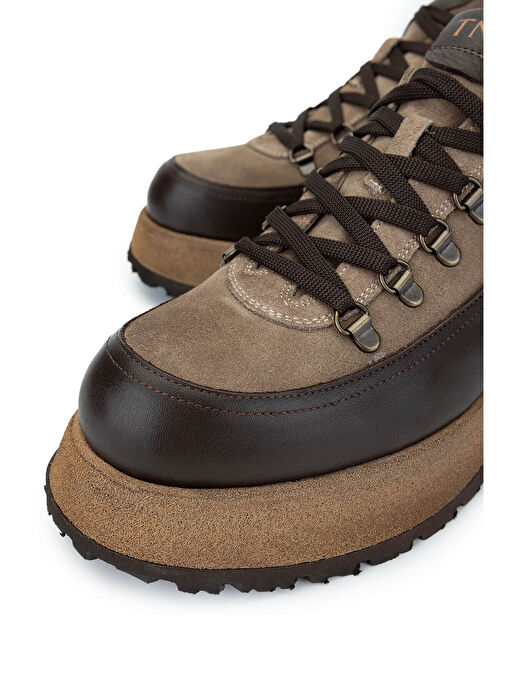 Tamer Tanca Erkek Hakiki Deri Bej Süet Sneakers & Spor Ayakkabı - Görsel 4