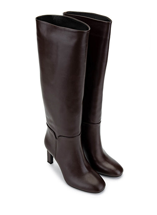 Tamer Tanca Kadın Hakiki Deri Kahverengi Klasik Çizme - Görsel 3