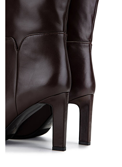 Tamer Tanca Kadın Hakiki Deri Kahverengi Klasik Çizme - Görsel 5