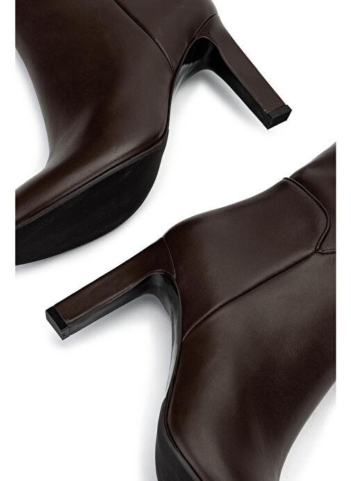 Tamer Tanca Kadın Hakiki Deri Kahverengi Klasik Çizme - Görsel 6