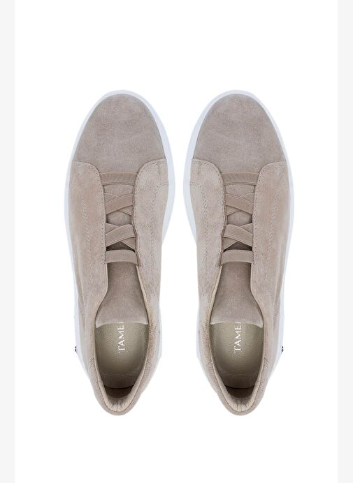 Tamer Tanca Erkek Hakiki Deri Bej Süet Sneakers & Spor Ayakkabı - Görsel 6
