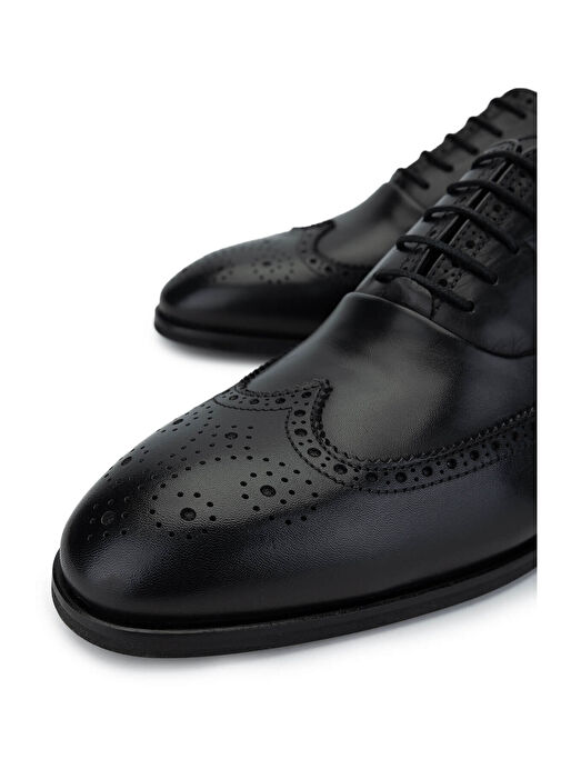 Tamer Tanca Erkek Hakiki Deri Siyah Klasik Ayakkabı - Görsel 4