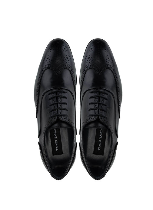 Tamer Tanca Erkek Hakiki Deri Siyah Klasik Ayakkabı - Görsel 6