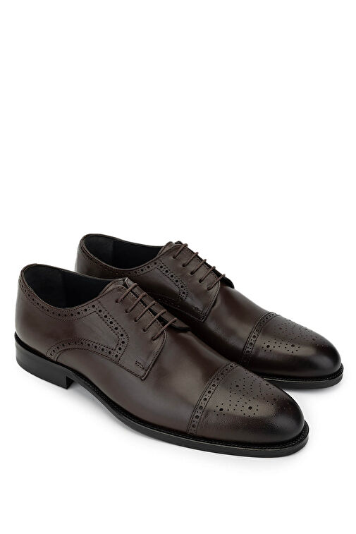 Tamer Tanca Erkek Hakiki Deri Kahverengi Klasik Ayakkabı - Görsel 3