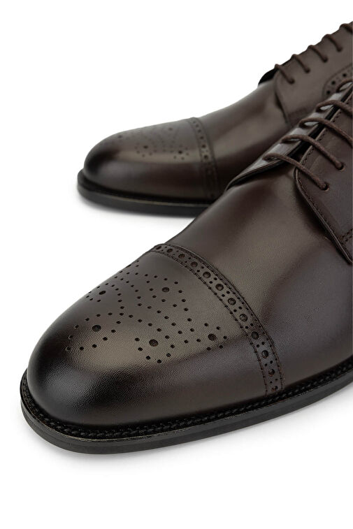 Tamer Tanca Erkek Hakiki Deri Kahverengi Klasik Ayakkabı - Görsel 4