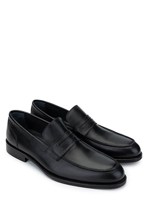 Tamer Tanca Erkek Hakiki Deri Siyah Loafer Ayakkabı - Görsel 3