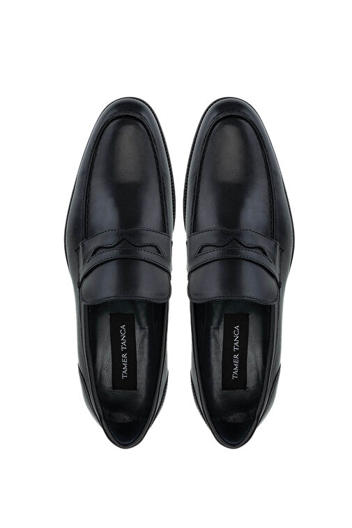 Tamer Tanca Erkek Hakiki Deri Siyah Loafer Ayakkabı - Görsel 6