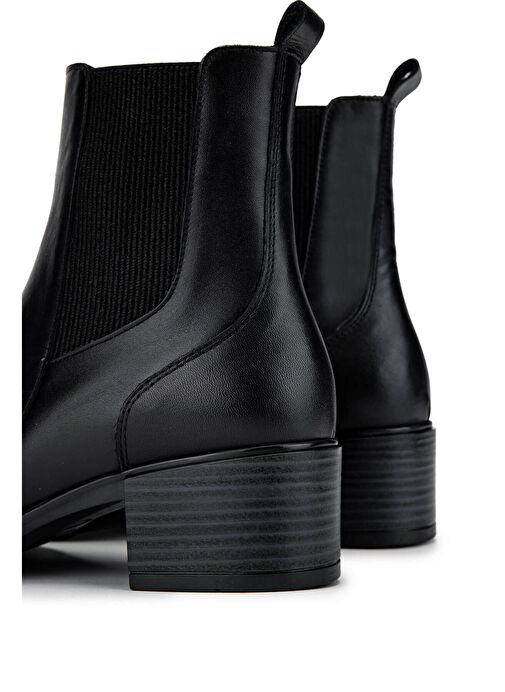 Tamer Tanca Kadın Hakiki Deri Siyah Deri Topuklu Bot - Görsel 6