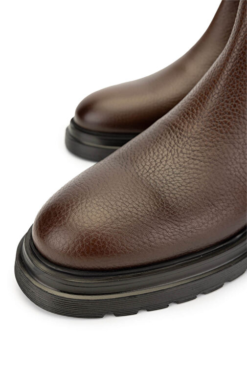 Tamer Tanca Erkek Hakiki Deri Kahverengi Bot Ayakkabı - Görsel 4