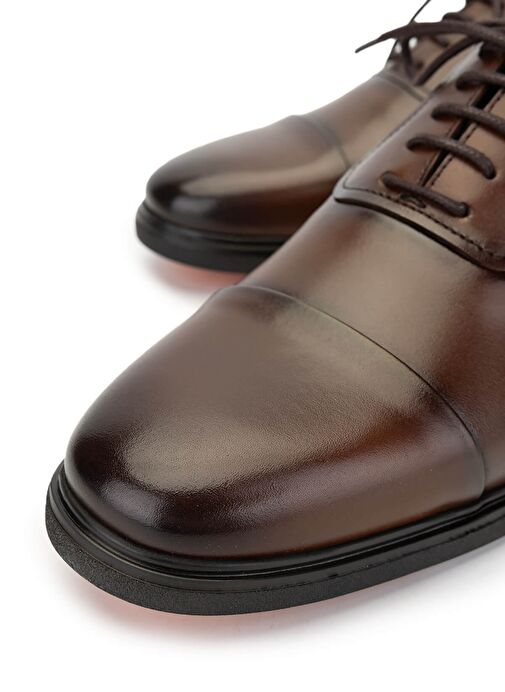 Tamer Tanca Erkek Hakiki Deri Kahverengi Klasik Ayakkabı - Görsel 4