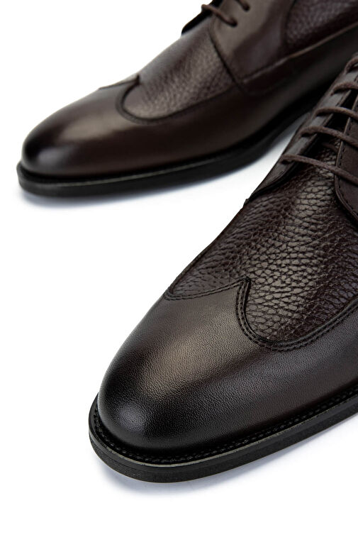 Tamer Tanca Erkek Hakiki Deri Kahverengi Klasik Ayakkabı - Görsel 5