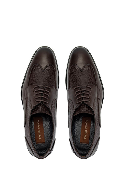 Tamer Tanca Erkek Hakiki Deri Kahverengi Klasik Ayakkabı - Görsel 6