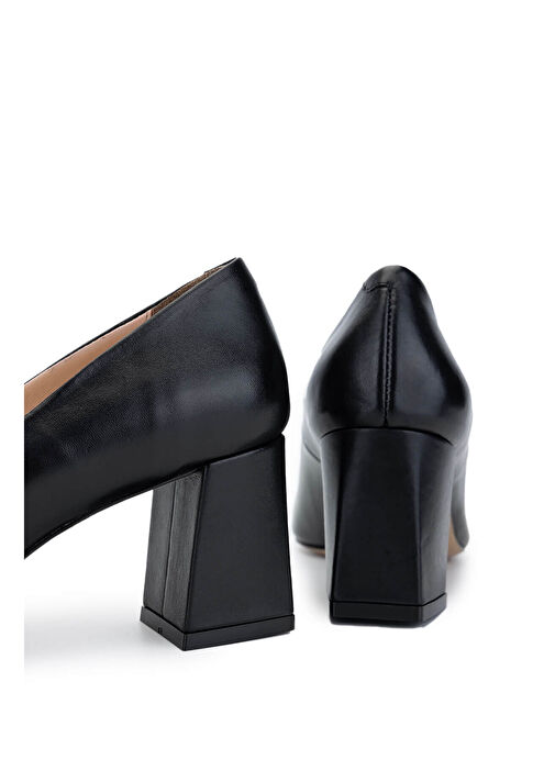 Tamer Tanca Bej Kadın Deri Topuklu Ayakkabı 1074 2124 BN AYK Y25 - Görsel 5