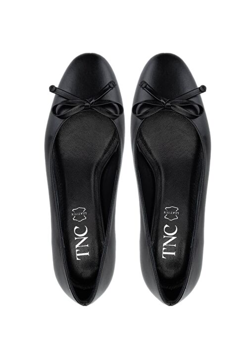 Tamer Tanca Kadın Hakiki Deri Siyah Analin Topuklu Ayakkabı - Görsel 6