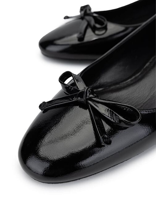 Tamer Tanca Kadın Hakiki Deri Siyah Rugan Topuklu Ayakkabı - Görsel 4