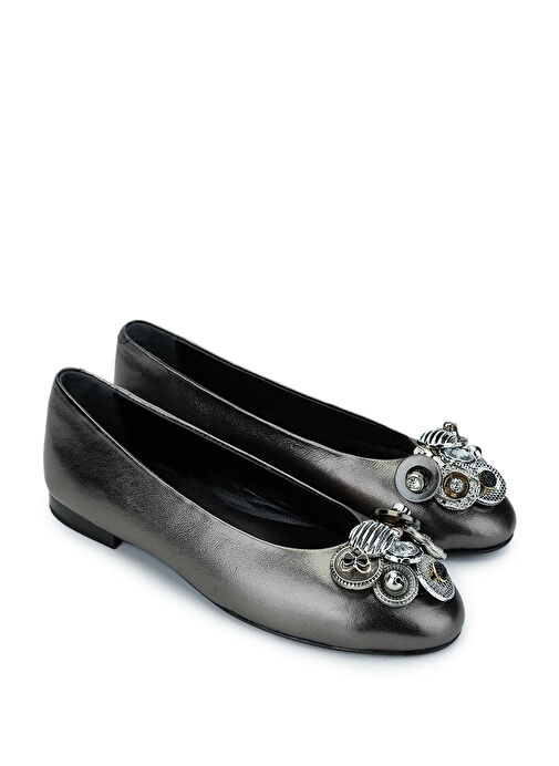 Tamer Tanca Siyah Kadın Deri Babet 820 1200 BN AYK Y25 - Görsel 3