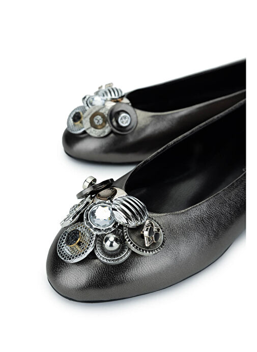 Tamer Tanca Siyah Kadın Deri Babet 820 1200 BN AYK Y25 - Görsel 4