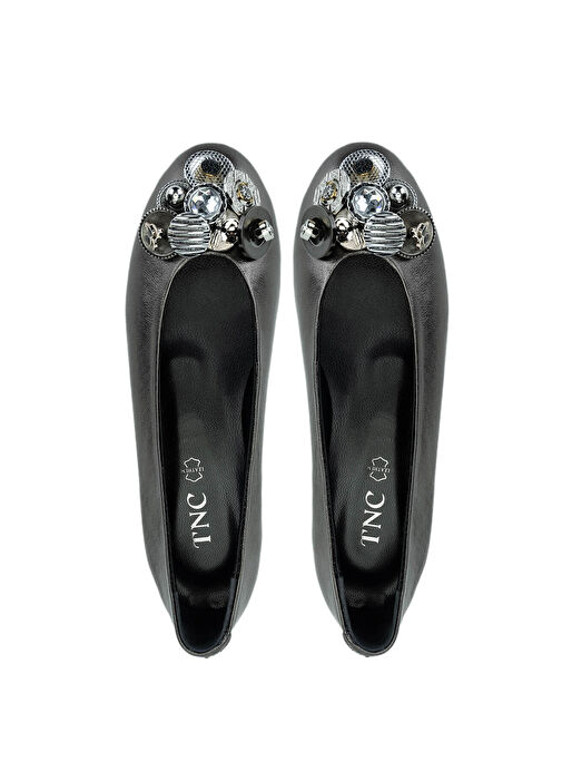 Tamer Tanca Siyah Kadın Deri Babet 820 1200 BN AYK Y25 - Görsel 6