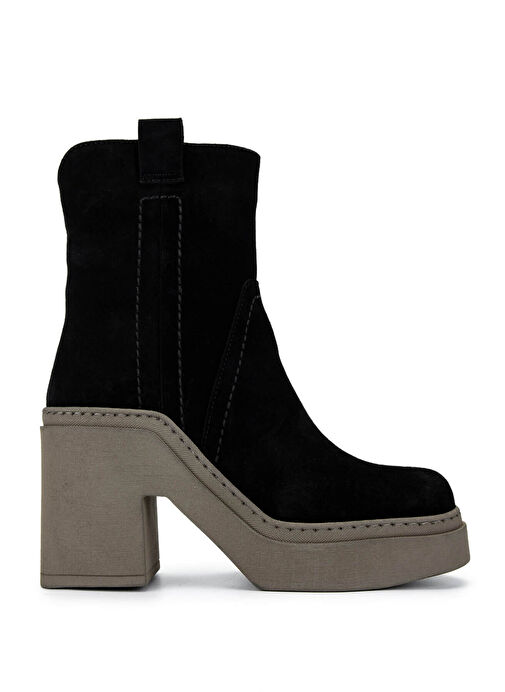 Tamer Tanca Kadın Hakiki Deri Siyah/Haki Casual Bot - Görsel 2