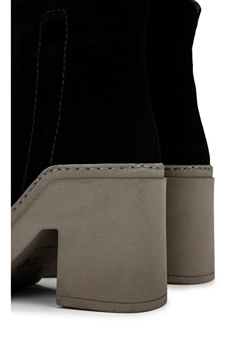 Tamer Tanca Kadın Hakiki Deri Siyah/Haki Casual Bot - Görsel 6