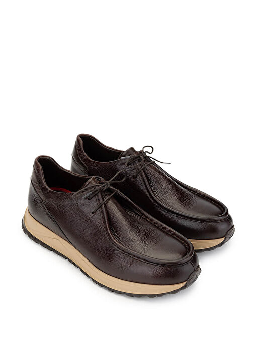 Tamer Tanca Erkek Hakiki Deri Koyu Kahve Casual Ayakkabı - Görsel 3
