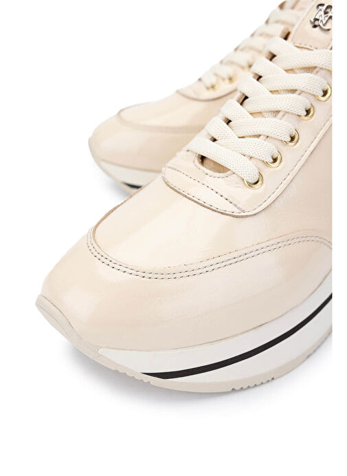 Tamer Tanca Kadın Hakiki Deri Bej Rugan Sneakers & Spor Ayakkabı - Görsel 4