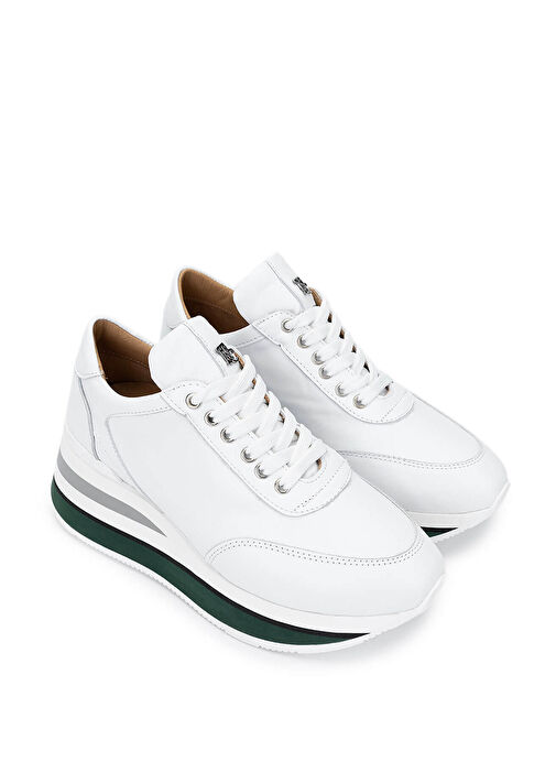 Tamer Tanca Kadın Hakiki Deri Beyaz Sneakers & Spor Ayakkabı - Görsel 3
