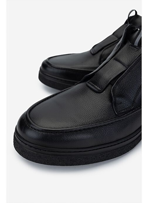 Valmenti Erkek Hakiki Deri Siyah Casual Bot - Görsel 4