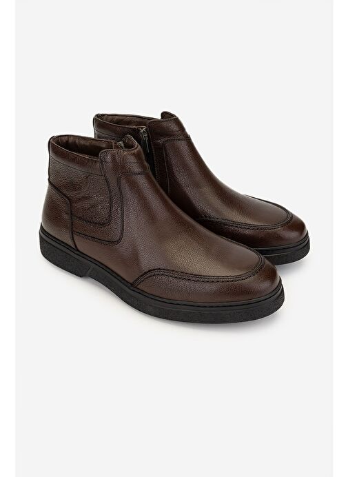 Valmenti Erkek Hakiki Deri Kahverengi Casual Bot - Görsel 3