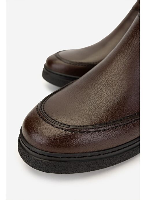 Valmenti Erkek Hakiki Deri Kahverengi Casual Bot - Görsel 4