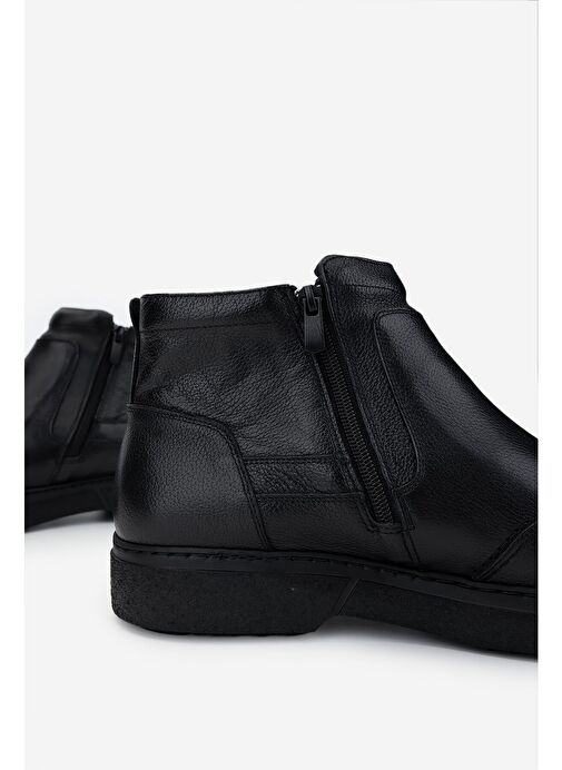 Valmenti Erkek Hakiki Deri Siyah Casual Bot - Görsel 5