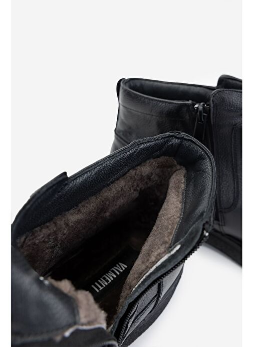 Valmenti Erkek Hakiki Deri Siyah Casual Bot - Görsel 6