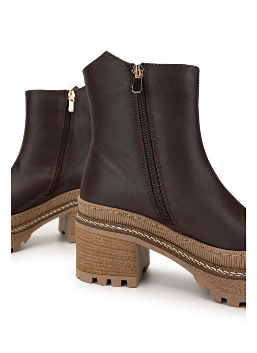 Tamer Tanca Kadın Hakiki Deri Kahverengi Casual Bot - Görsel 5