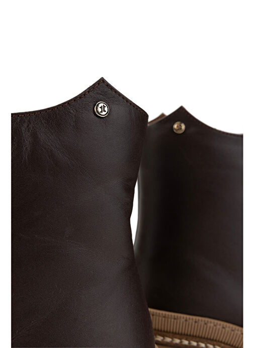 Tamer Tanca Kadın Hakiki Deri Kahverengi Casual Bot - Görsel 7