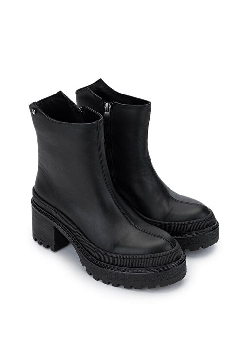 Tamer Tanca Kadın Hakiki Deri Siyah Casual Bot - Görsel 3