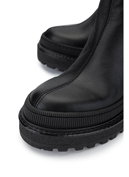 Tamer Tanca Kadın Hakiki Deri Siyah Casual Bot - Görsel 4